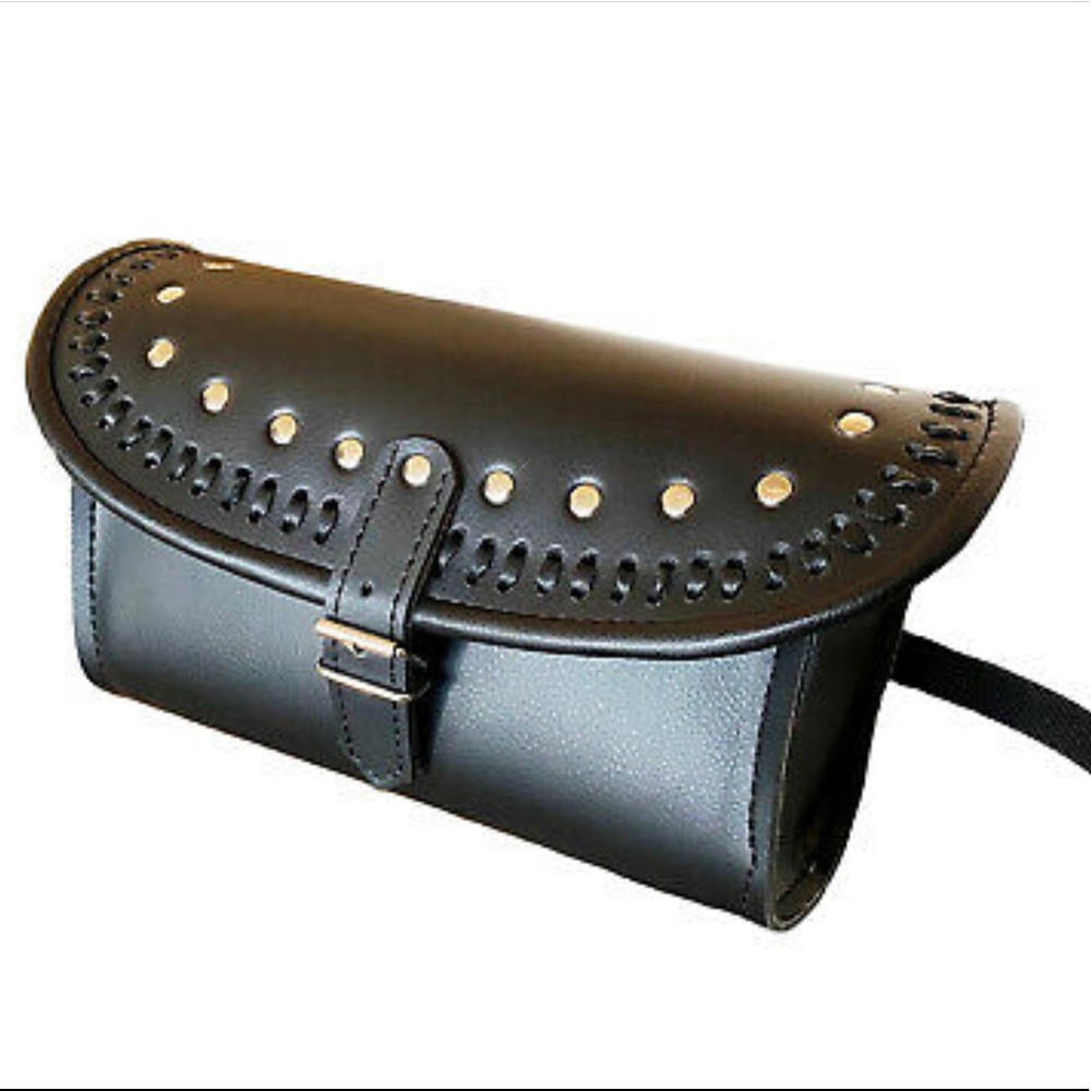 Motorcycle Genuine Leather PU Leather Tool Bag Front Rear Handlebar Fork Bag